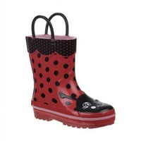 Laura Ashley O-LA83808a-crna crvena - Djevojke Puddle Strdples Rain Boots, Crno-crveno - Veličina 12