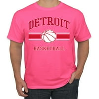 Divlji Bobby City of Detroit Det Basketball Fantasy Fon Sports Muška majica, Neon Pink, Medium