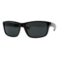 Muške sunčane naočale pravokutni omotajte oko modnih nijansa UV sjajna crna
