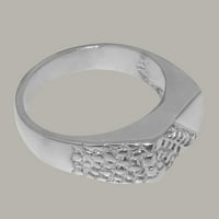 Britanci izrađeni sterling srebrni pravi prirodni dijamantni muški prsten - veličine opcije - veličine
