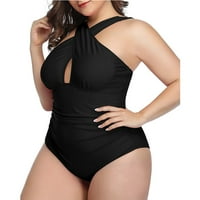 Ženski prednji poprečni plus veličina Jedna kupaći komisija Tummy Control Kvaler kupaći kupaći kostimi