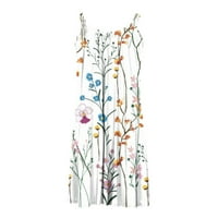 Kratka ljetna haljina za žene ženske boho cvjetne tiskane haljine ljetne rukavice bez rukava plaža mini
