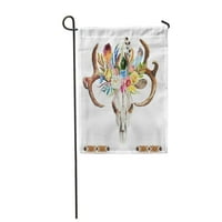 Akvarel cvjetni boho boho lubanja cvijeće perje šarena boemska vrtna zastava ukrasna zastava kuće baner