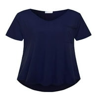Osnovni vrhovi za ženske ljetne kratkih rukava plus veličina majica casual labava bluza od vrata
