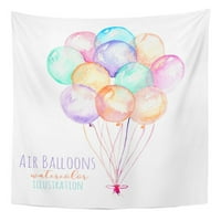 Pink park snop akvareli zračni baloni ljubičasti zabavni zidni umjetnost Viseća tapiserija Kućni dekor