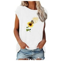Ženska ljetna casual modna fabrika cvijeća Štampanje okruglih vrata kratkih rukava labav majica