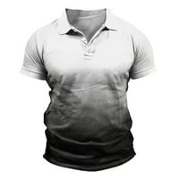 Muška majica Ljeto Muški gradijent kratkih rukava modni polo gumb Sportski pletenje Top bijela 4xl