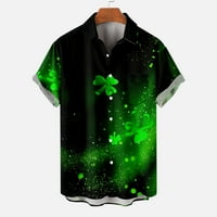 HFYIHGF MENS St.Patrick's Dnevna majica Irski dijelovi od tiskanih ležernih rukava Havajska majica