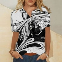 Cleance ženske bluze Dressy s kratkim rukavima Ženska bluza Casual Graphic Print Bluze Henley Fashion,