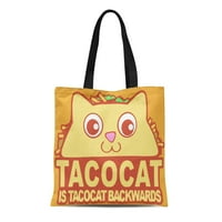 Platno torba Palindrome Tacocat unazad II smiješno šaljivo crtež slatka kawaii torba za višekratnu upotrebu