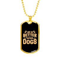 Život je bolji s psima žutog ogrlice od nehrđajućeg čelika ili 18K zlatni pas 24 lanac