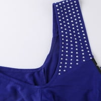 Huachen ženski seksi kopč sa zatvaračem V-izrezom vruće bušilice Top majica plavi xxl