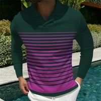 Leey-World s dugim rukavima za muškarce Muška majica ovratnik pamuk posteljina Print Modni bluza Labavi