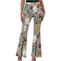Široke pantalone za noge za žene Ljeto cvjetni casual labavi visoki struk pantalone za ugalj Yoga Hlače