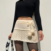 Žene Y2K olovke Skraćene suknje s malim strukom čvrsto rebrastina Knit Bodycon Streetwear