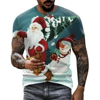Fabiurt Muške sportske košulje Muške modne povremene božićne majice Sportski ffitness 3D Digitalni tisak