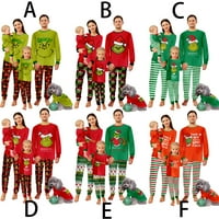 Grinch Božićna porodica Podudaranje pidžama Set za odrasle Dječje bebe Grinch tiskani vrhovi + hlače