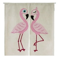 Pink Flamingo japansko norve zavjese za zavjese za zaštitu od vrata za zavjese za zavjese od pamuka