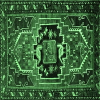 Ahgly Company Zatvoreni kvadrat Perzijski Smaragd zelene tradicionalne prostirke, 6 'kvadrat