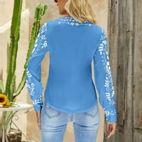 Ženska modna bluza Nacionalni stil tiskani V-izrez Ležerne prilike Ležerne prilike Ljeto s dugim rukavima