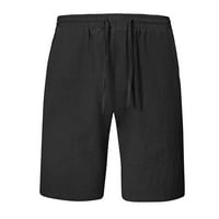 Muške pamučne kratke hlače Ležerne ljetne čvrste džep elastični struk ravne polovine Hlače hlače Sportske