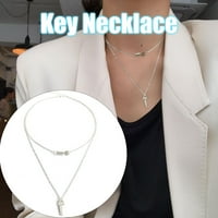 ZTTD modni zaključavanje ključeva Multi - slojni prsten Multi - Funkcija Privjesna ogrlica za žene