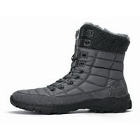 Tenmi Muške čizme čipke tople čizme Mid CALF zimske čizme plišane obložene otvorene cipele hodanje otporno