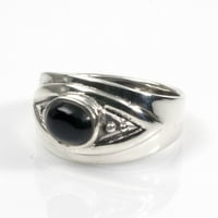 Sterling srebrna ženska simulirana crna boja prstena kubična cirkonija nakit ženska maja veličina 9