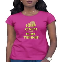 Žene čuvaju mirno i igraju tenis majicu