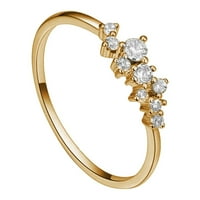 Ženski pojasevi Pločeći zlatni dijamantni prsten devet dijamanata Ženski repni prsten nakit mali prstenovi za teen djevojke