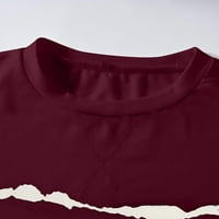 Tobchonp ženska ležerna kontrastna boja dugih rukava Top pulover sweatshir wine xxxxl
