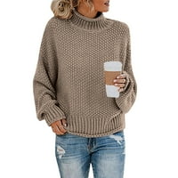Tosmy ženski džemperi Ženske modne jesenski zimski pleteni džemper debeli pulover Turtleneck džemper