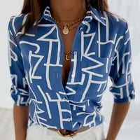 Ženska bluza s dugim rukavima od labave šik elegantne modne tiskane košulje Ležerne prilike ljetne majice