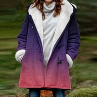 Haxmnou ženski obloženi kaput sa kaputima sa kaputama zima topla parka jakna od jakne ljubičasta xxxl