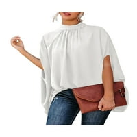 Multitraust Women Ljetna bluza, Batwings rukav rukav print ručno-vrat Ležerna košulja Labavi ulični
