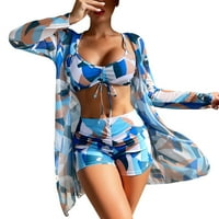 Ženski kupaći kostimi Bikini set kupaći kostim s dugim rukavima Push up kupaće kostime plaže kardigan