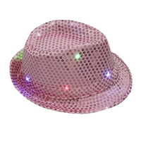 Treperi svijetlo LED šarene sekfin unise Fancy haljina plesna partijska šešir, ružičasta