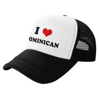 Heart Dominikancian Love Dominikanski Pride Funny Trucker HAT MESH CAP Unisex
