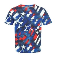 Ženska američka zastava Majica Grafički print, 4. jula Dan nezavisnosti Grafički teški tees plavi veličini