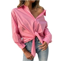 Modne žene Casual Revel dugih rukava majica s dugim rukavima Top snimka s jednim grudima Cardigan bluza
