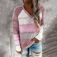 Ženski džemper pleteni lagani udobni dugi pulover dugih rukava