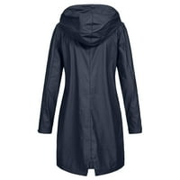 Kape jakne za žene Ženska jakna s kapuljačom Boja dugačak vanjska jakna HOODIE Vjetrootporni kaput kiša