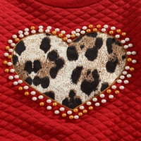 Djevojčice za djecu jesen biserna perla leopard pulover dukserice i duge hlače