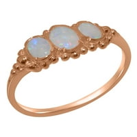 Britanci napravio je 10k ružični zlatni prsten sa prirodnim prstenom za angažman Opal Women - veličine