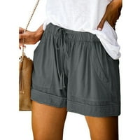 Žene udobne ljetne kratke hlače Ljetne kratke hlače Čvrsti tamno sivi xxxl