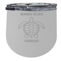 Plaža Mambo Curaçao oz bijeli lasersko izolirano vino od nehrđajućeg čelika