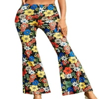 Capreze cvjetne ispise pantalone za žene Loungewear Loot Fit Bohemain Flared Pant svakodnevno nose palazzo