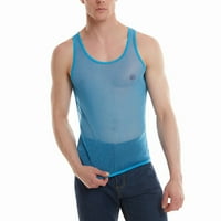Muškarci Mesh Vie - Kroz sjaj rezervoara za sjaj Fitness košulje na majicu, gornji otvor mišića