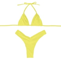 Veze prednji bikini Top kratkih rukava Žene Ležerne prilike Refle remen Bikini kupaći kostimi Kupanje