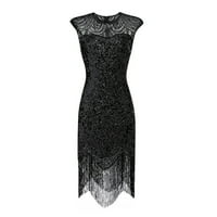 Wozhidaose mam haljina crne haljine za žene Vintage 1920S sekfikovane perlene telske zabave noćne hamske